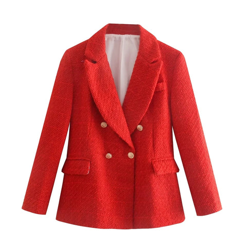 Women's Blazers Office Ladies Jackets Elegant Coat With Button Long Sleeve Tops Vintage Woman Outwear zatrafins Jackets
