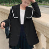 Women's Blazers Spring Autumn 2023 Korean Lady Sailor Collar Black Suit Jacket Casual Coats Loose Outerwear Female