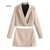 Women's Blazers Suits Cropped Two Piece Jackets Sets Mujer Coats Long Sleeves Office Ladies Blazer Korean Outfit trf