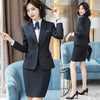 Women's Business Wear Office Pants Suits  Autumn and Winter Black Ladies Jacket Elegant Female Skirt