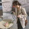 Women's Button Back Blazer Long Sleeve Top Korean Jacket Office Lady Designer Coat  Grace Spring Autumn New