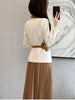 Women's Casual Blazers Skirt Suit 2023 Autumn Korean Elegant Long-sleeved Temperament Waist Slim Suit Tops Pleated Skirt 2 Piece