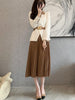 Women's Casual Blazers Skirt Suit 2023 Autumn Korean Elegant Long-sleeved Temperament Waist Slim Suit Tops Pleated Skirt 2 Piece
