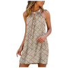 Women's Casual  Metal Hanging Neck Diamond Print Sleeveless Dress Vestidos De Mujer Casual Купальники Женские 2022