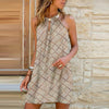 Women's Casual  Metal Hanging Neck Diamond Print Sleeveless Dress Vestidos De Mujer Casual Купальники Женские 2022