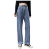 Штаны Women's Casual Pants High Waist Distressed Straight Button Denim Jeans Vintage Trouser Pantalones De Mujer S-2xl