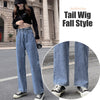 Штаны Women's Casual Pants High Waist Distressed Straight Button Denim Jeans Vintage Trouser Pantalones De Mujer S-2xl