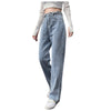 Штаны Women's Casual Pants High Waist Distressed Straight Button Denim Jeans Vintage Trouser Pantalones De Mujer S-2xl