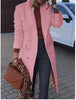 Women's Coat  2023 Fashionable Mid-length Woolen Product Multi-grain Button Wish Woolen Coat Blazer Women