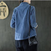 Women's Corduroy Blazer Spring Autumn Corduroy Jacket Coat Retro Single Breasted Casual  Blue Suit Outerwear Tops Female W50