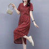 Women's Cotton Midi Floral Dress Woman Dress Vestido De Mujer Femme Robe
