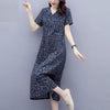 Women's Cotton Midi Floral Dress Woman Dress Vestido De Mujer Femme Robe