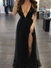 Women's Deep V Neck Sleeveless Elegant Formal Prom Long Maxi Cocktail Party Ball Gown Bandage Blackless Dress Red Black XL