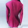 Women's  Double  beading blazer dress Slim 2023 Autumn  Long sleeve Suit Coat Office lady Sexy clothing Fuchsia INKEO 2O248