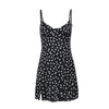 Women's Dress 2023 Spring Show Chest V-neck Split Bag Hip Floral Sexy Backless Suspender Skirt Dress