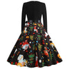 Women's Dress Vintage Dresses Long Sleeve Vestido Feminino Christmas 1950s Housewife Evening Party Sexy Dress Female Clothing