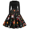 Women's Dress Vintage Dresses Long Sleeve Vestido Feminino Christmas 1950s Housewife Evening Party Sexy Dress Female Clothing