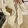 Women's Fake Two Piece Blazer Spring Autumn Loose Jacket Korean Casual Long Sleeve Suit Coat Female