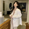 Women's Fake Two Piece Blazer Spring Autumn Loose Jacket Korean Casual Long Sleeve Suit Coat Female