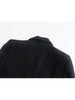 Women's Fall 2023 Casual Chic Textured Double Breasted Blazer Retro Lapel Long Sleeve Loose Solid Color Top