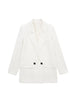 Women's Fall 2023 Chic Casual Blazer Retro Lapel Long Sleeve Double Breasted Pockets Loose Solid Color y2k Top Mujer