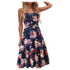 Women's  Casual V-Neck Short Sleeve Strap Open Back Sexy Print Dress Maxi Dress Plus Size Sundress 2022