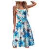 Women's  Casual V-Neck Short Sleeve Strap Open Back Sexy Print Dress Maxi Dress Plus Size Sundress 2022