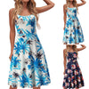Women's  Casual V-Neck Short Sleeve Strap Open Back Sexy Print Dress Maxi Dress Plus Size Sundress 2022