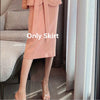 Women's High-end Professional Blazer Coat Two-piece Korean Spring Fall Elegant Suit Jacket Skirt Set Female Casual Suit