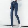 Women's Jeans High Waist Fringe Hem Belted Extra Long Pencil Jeans 5XL 7xl Plus Size Women Casual Slim Fit Full