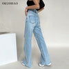 Women's Jeans High Waist Ripped Wide Leg Loose Denim Trousers For Female Baggy Mom Jeans Straight Pants Casual Y2k Jean