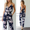 Women's Fashion Jumpsuit Women Sleeveless V-Neck Floral Printed Playsuit Party Trousers Jumpsuit july11