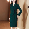 Women's Professional Blazer Two Piece 2023 Autumn and Winter Temperament Suit Coat+Hip Wrap Skirt Set Female Clothes