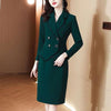 Women's Professional Blazer Two Piece 2023 Autumn and Winter Temperament Suit Coat+Hip Wrap Skirt Set Female Clothes