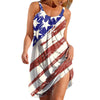 Women's  Sexy Sleeveless Flag Printed Hem Casual Loose Beach Dress Maxi Dress Plus Size Sundress 2022