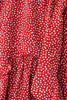Women's Sheer Back Deep V Neck Ruffle Print See Through Long Sleeve Dresses with Belt Summer Spring Floral Mini Dress