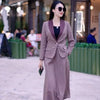 Women's Suit Skirt Two-piece Set 2023 Autumn and Winter Elegant Long Sleeve Vintage Blazer Coat Mid Skirts Suits
