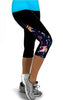 Women's Fashon New Arrival Casual Patchwork Side Floral Exercise Capris High Waisted Patchwork Workout Fitness Leggings Wear