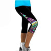 Women's Fashon New Arrival Casual Patchwork Side Floral Exercise Capris High Waisted Patchwork Workout Fitness Leggings Wear