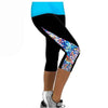 Women's Fashon New Arrival Casual Patchwork Side Floral Exercise Capris High Waisted Patchwork Workout Fitness Leggings Wear