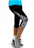 Women's Fashon New Arrival Casual Patchwork Side Floral Exercise Capris High Waisted Patchwork Workout Fitness Leggings Wear