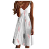 Women's Feather Print Beach Dress Casual Non Positioning Printing Camisole V-neck Sexy Boho Dresses Elegant Dress Vestido Verano