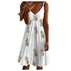 Women's Feather Print Beach Dress Casual Non Positioning Printing Camisole V-neck Sexy Boho Dresses Elegant Dress Vestido Verano