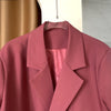 Women's Flap Detailed  Diagonal Buttons Pink Blazer Long Sleeve Elegant Women Jacket for Office