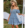 Women's Floral Sexy One Shoulder Wrap Printed Dress