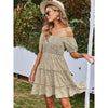 Women's Floral Sexy One Shoulder Wrap Printed Dress