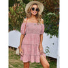 Women's Floral Sexy One Shoulder Wrap Printed Dress