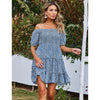 Women's Floral Sexy One Shoulder Wrap Printed Dress