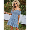 Women's Floral Sexy One Shoulder Wrap Printed Dress