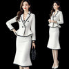 Women's Formal Tweed Skirt Suit for Women Skirt and Jacket Set 2 Piece Office Lady Autumn Winter Black White Blazer with Skirts